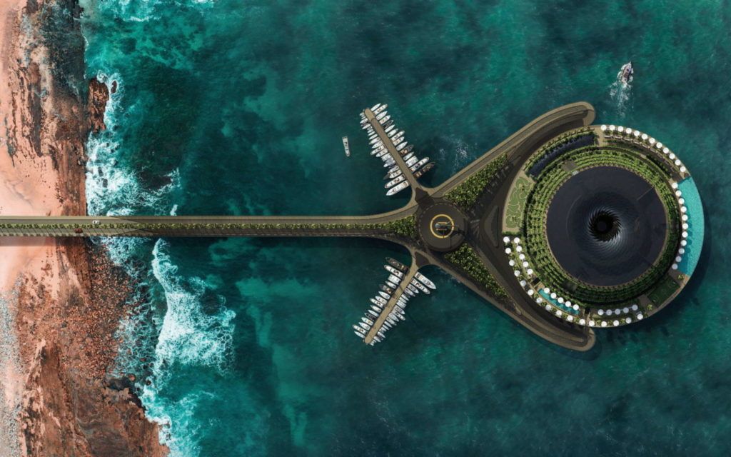 This floating eco-hotel concept in Qatar generates its own electricity
