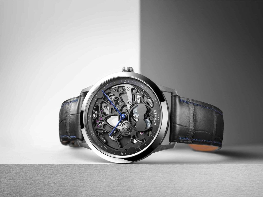 Hermès debuts its in-house skeletonised dial with the Slim d’Hermès Squelette Lune
