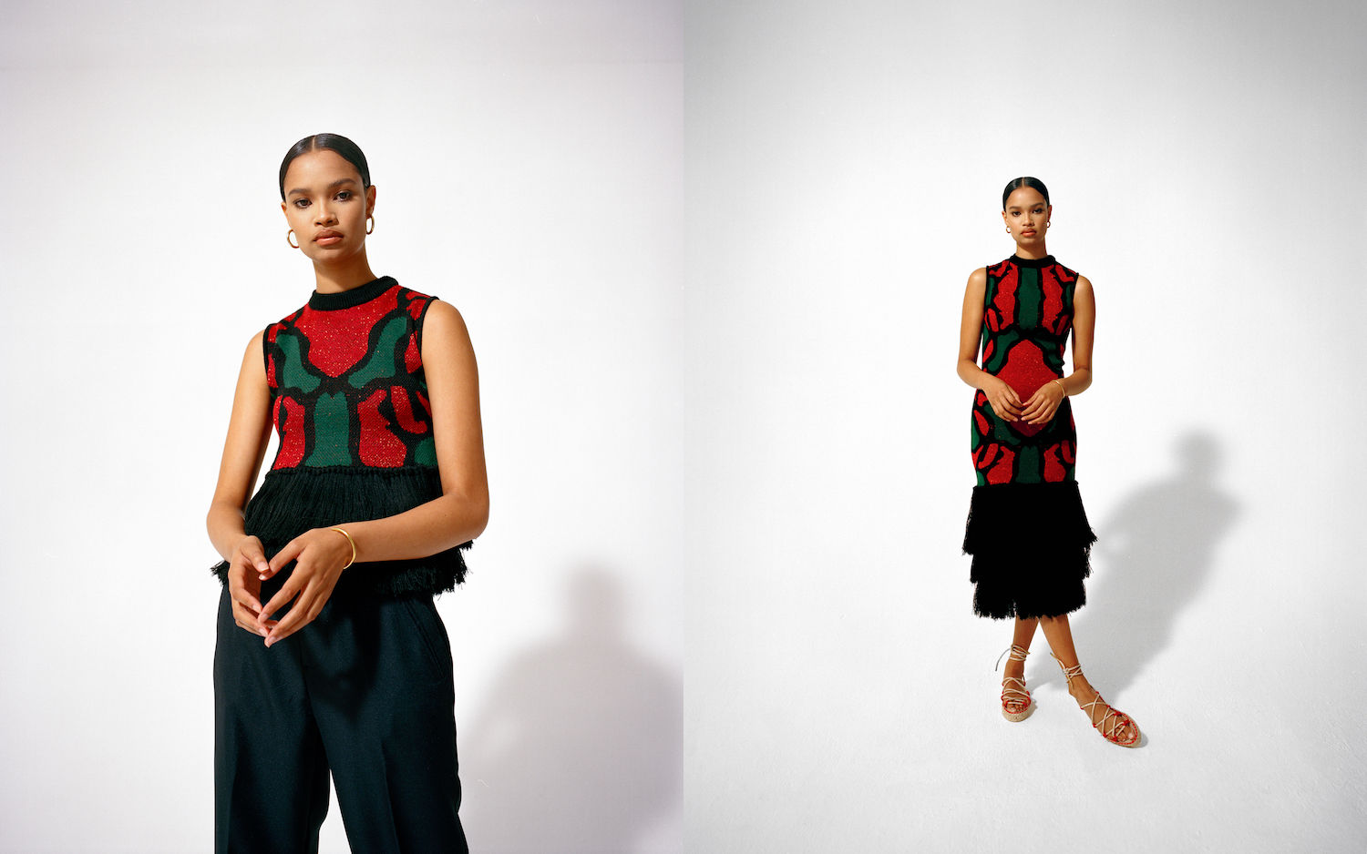 LUKHANYO MDINGI - Fringed Metallic Knitted Maxi Dress - Black - Medium - Net A Porter