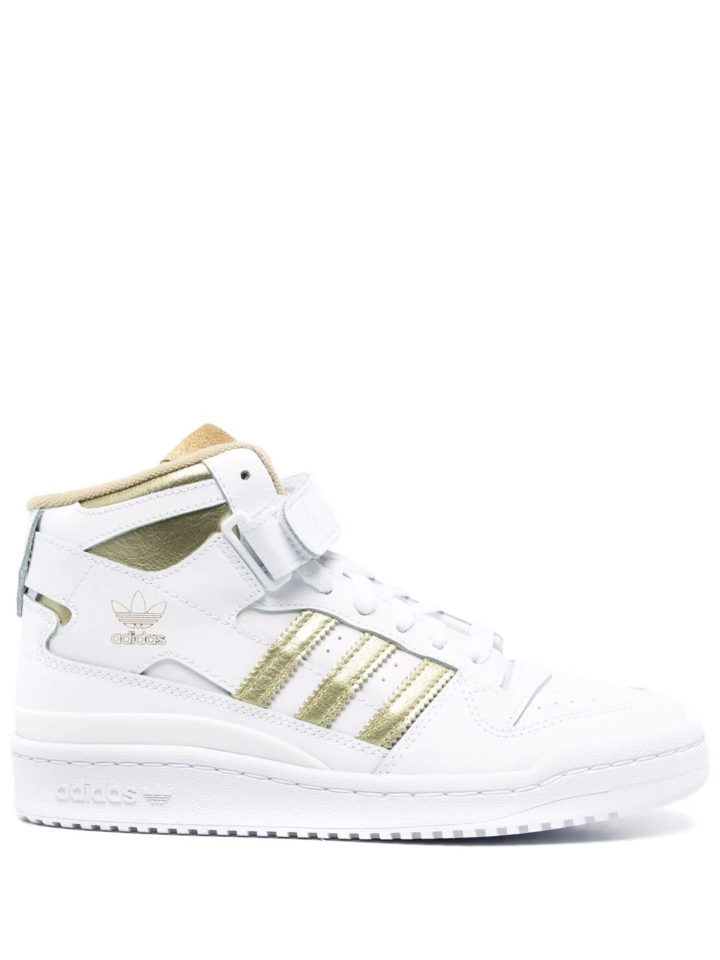 Forum Mid in white and gold
