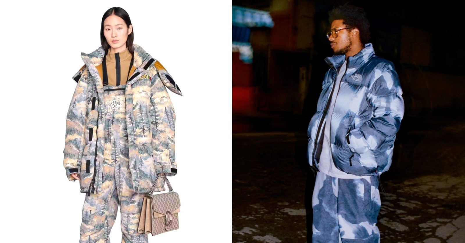Collaborative Bright Puffer Jackets : Supreme and The North Face