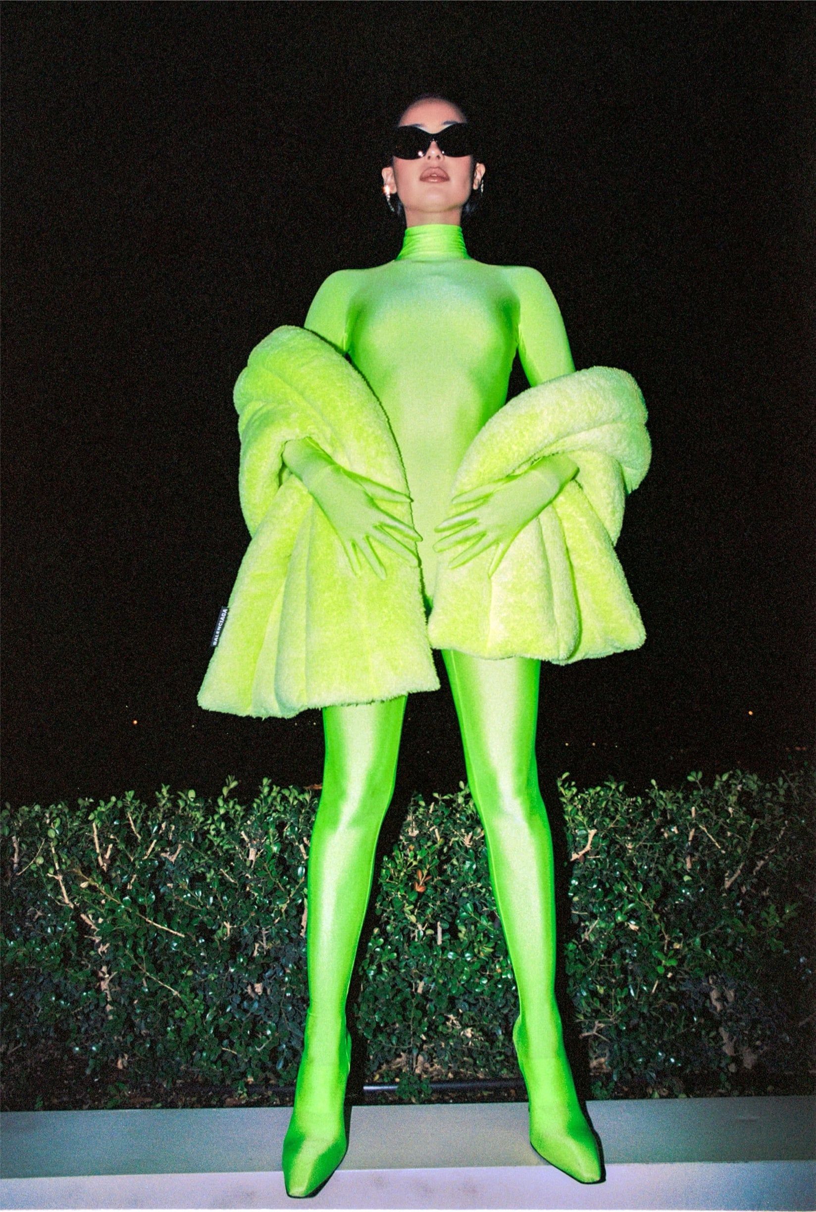 Alexa Demie Balenciaga neon green bodysuit Euphoria premiere 2022