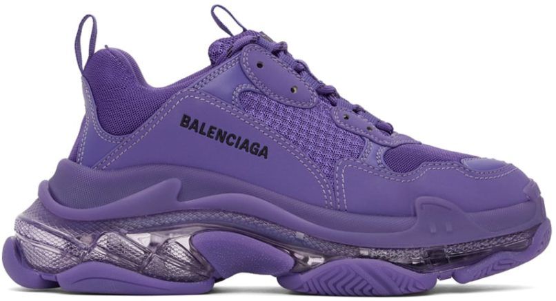 balenciaga triple s white purple