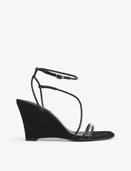 Reiss 'Kali' open-toe suede-leather wedges