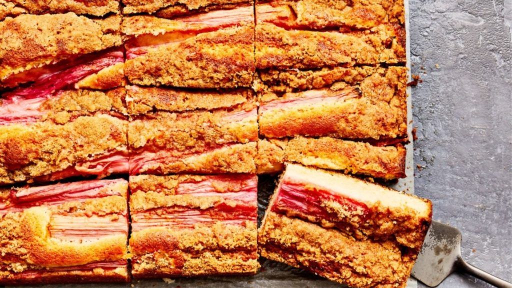This airy rhubarb coffee cake is the perfect spring treat to wake up to