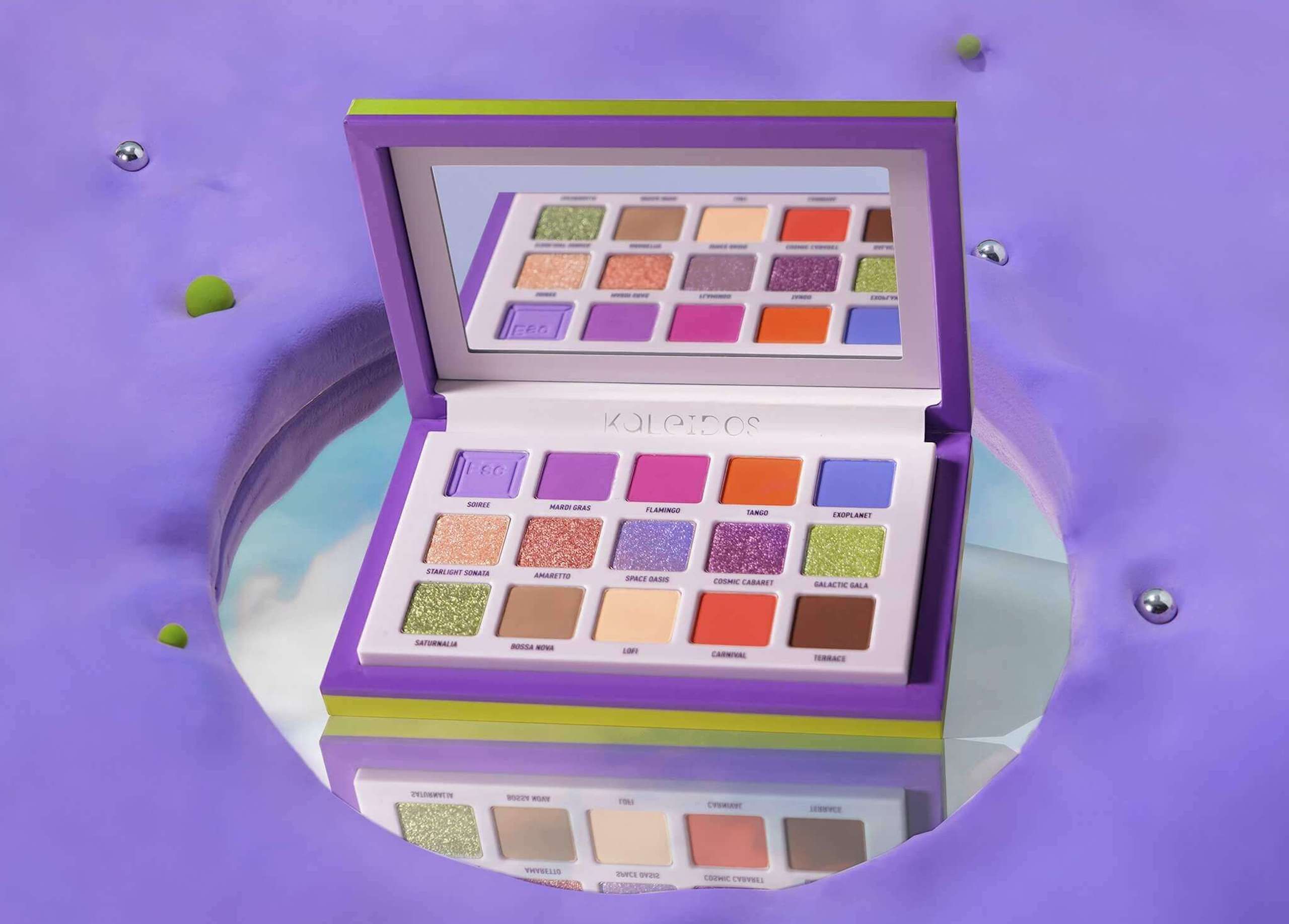 colourful eyeshadow palettes indie beauty makeup brands kaleidos escape pod