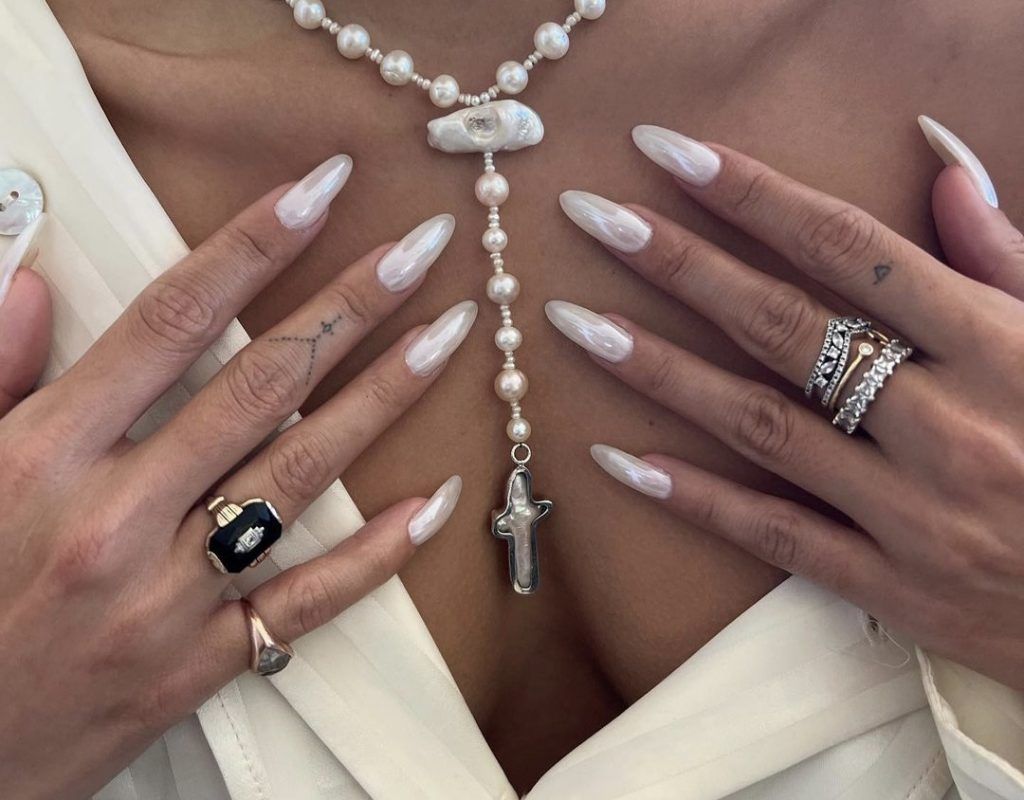 How to nail Hailey Bieber’s viral ‘Glazed Donut’ nail trend at home