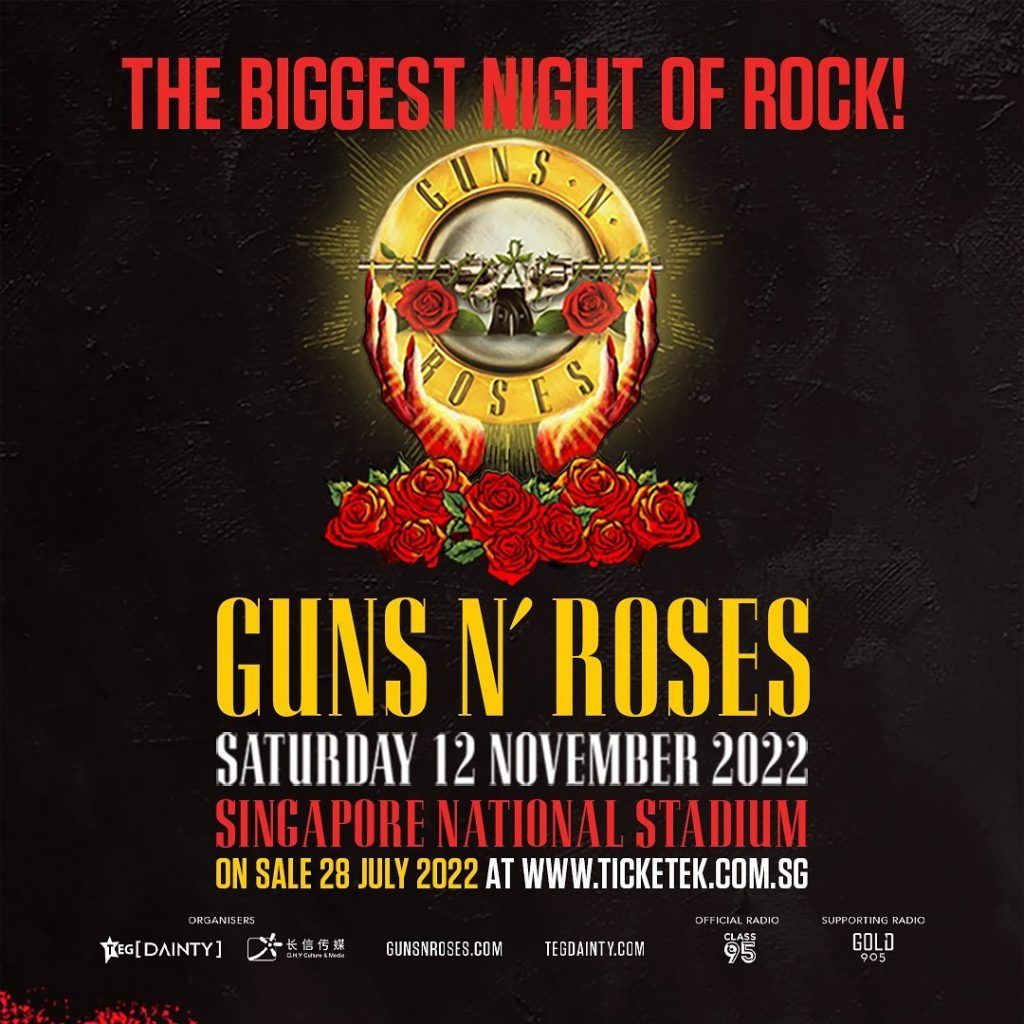 Guns N’ Roses will be performing in Singapore this November