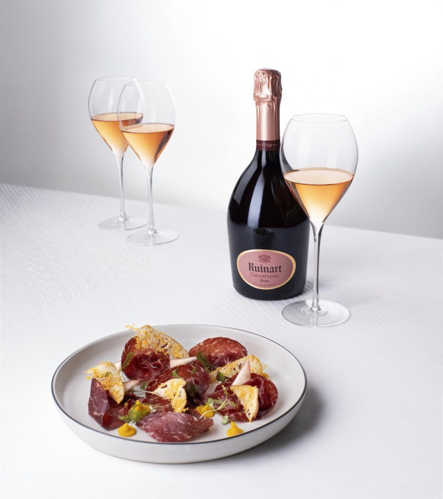 SKAI Bar showcases the iconic Ruinart Rosé with a specially curated dish