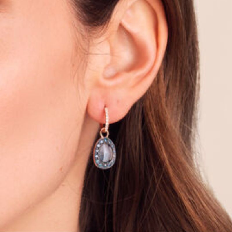 Dusty Diamonds Topaz Earring Drops