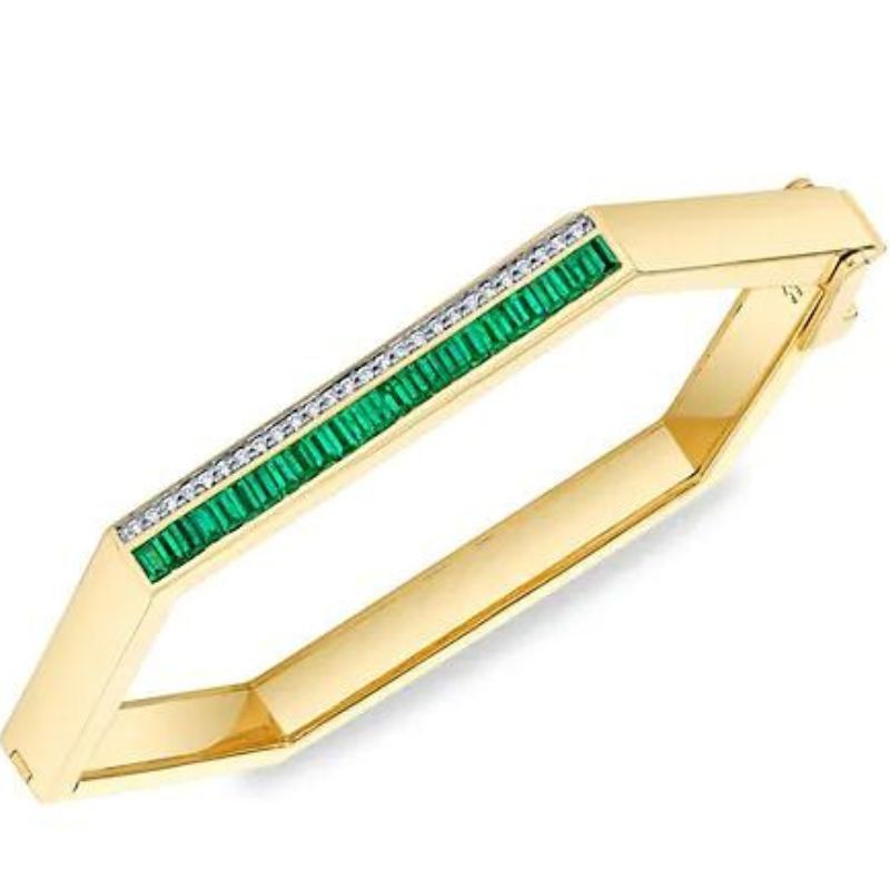 Emily P. Wheeler Emerald & Diamond Hexagon Bracelet