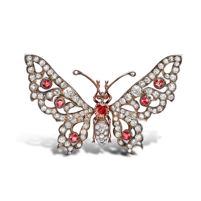 Pragnell Victorian Diamond & Ruby Brooch
