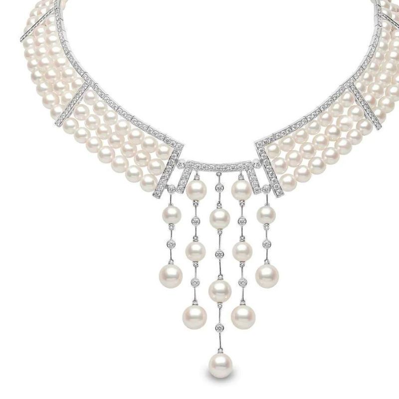 Yoko London Raindrop Akoya Pearl and Diamond Necklace