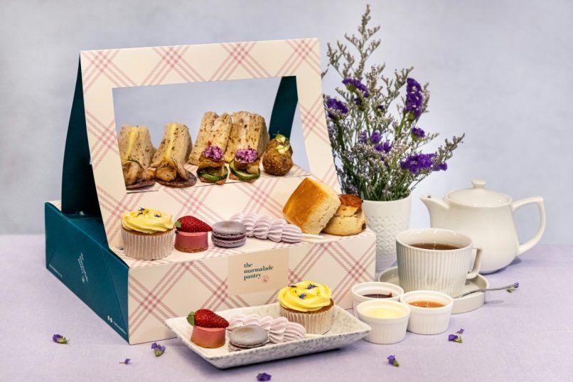 The Marmalade Pantry IWD 2023 Lavender Bloom Afternoon Tea Set Takeaway Delivery