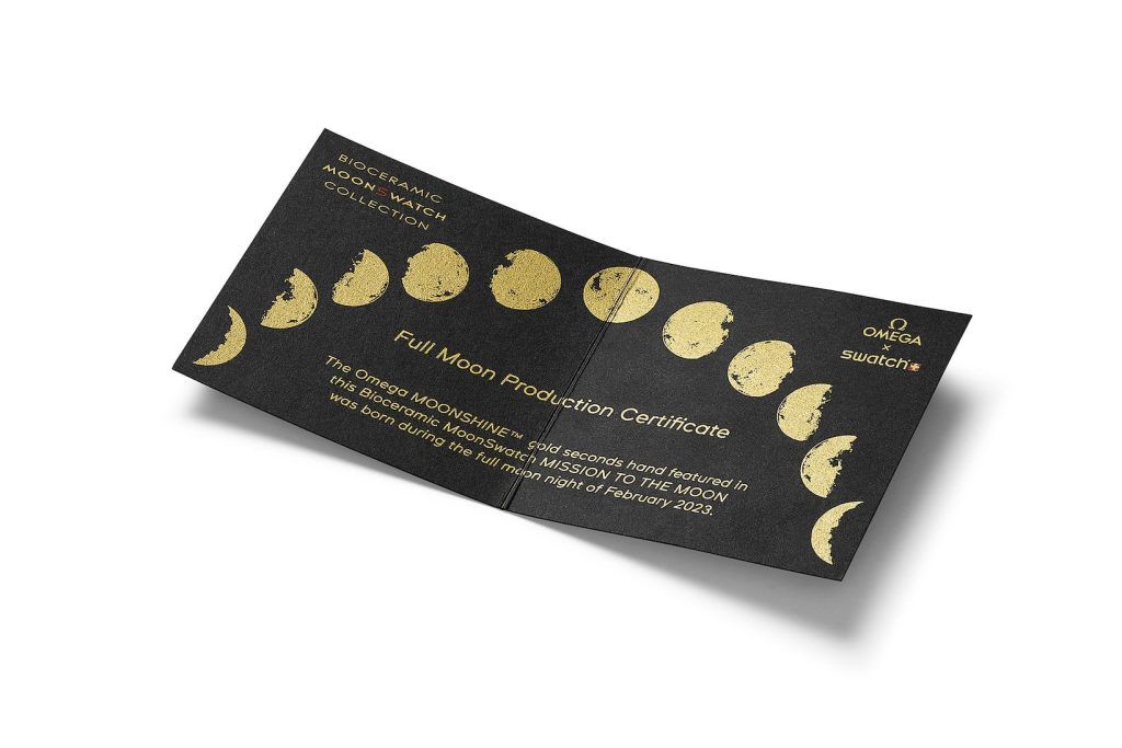 omega swatch mission to moonshine gold moonswatch price launch details technical details booklet