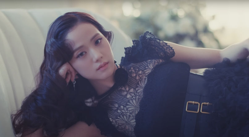 jisoo flower MV music video best looks outfits black dress makeup hair