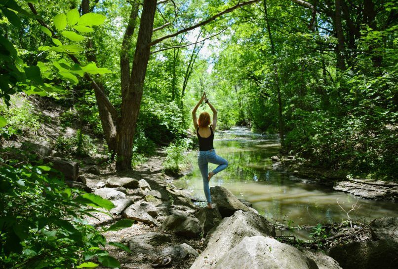 nature bath for mental health wellness yoga