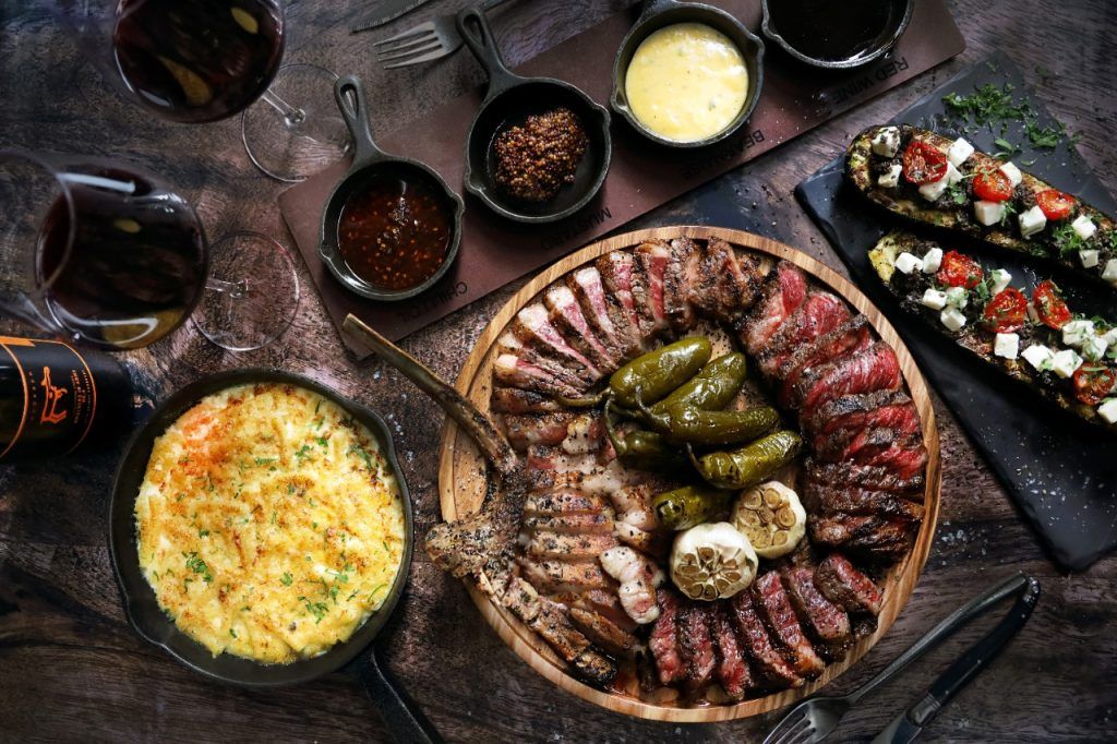 Steak Connoisseurs Platter Bedrock Bar and Grill spread