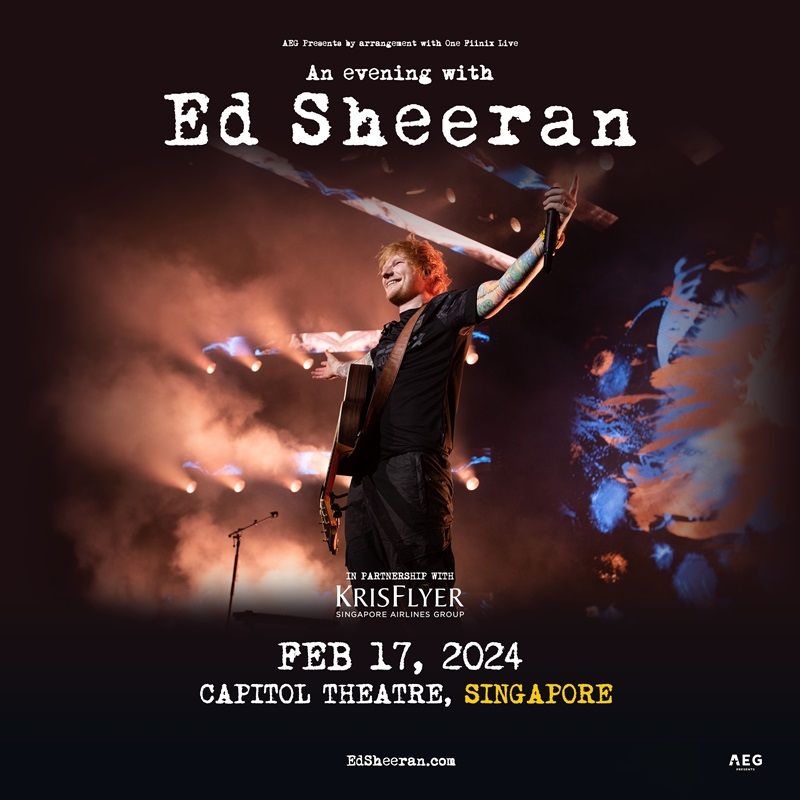 Ed Sheeran to hold special one-night show at Capitol Theatre in Singapore on 17 February