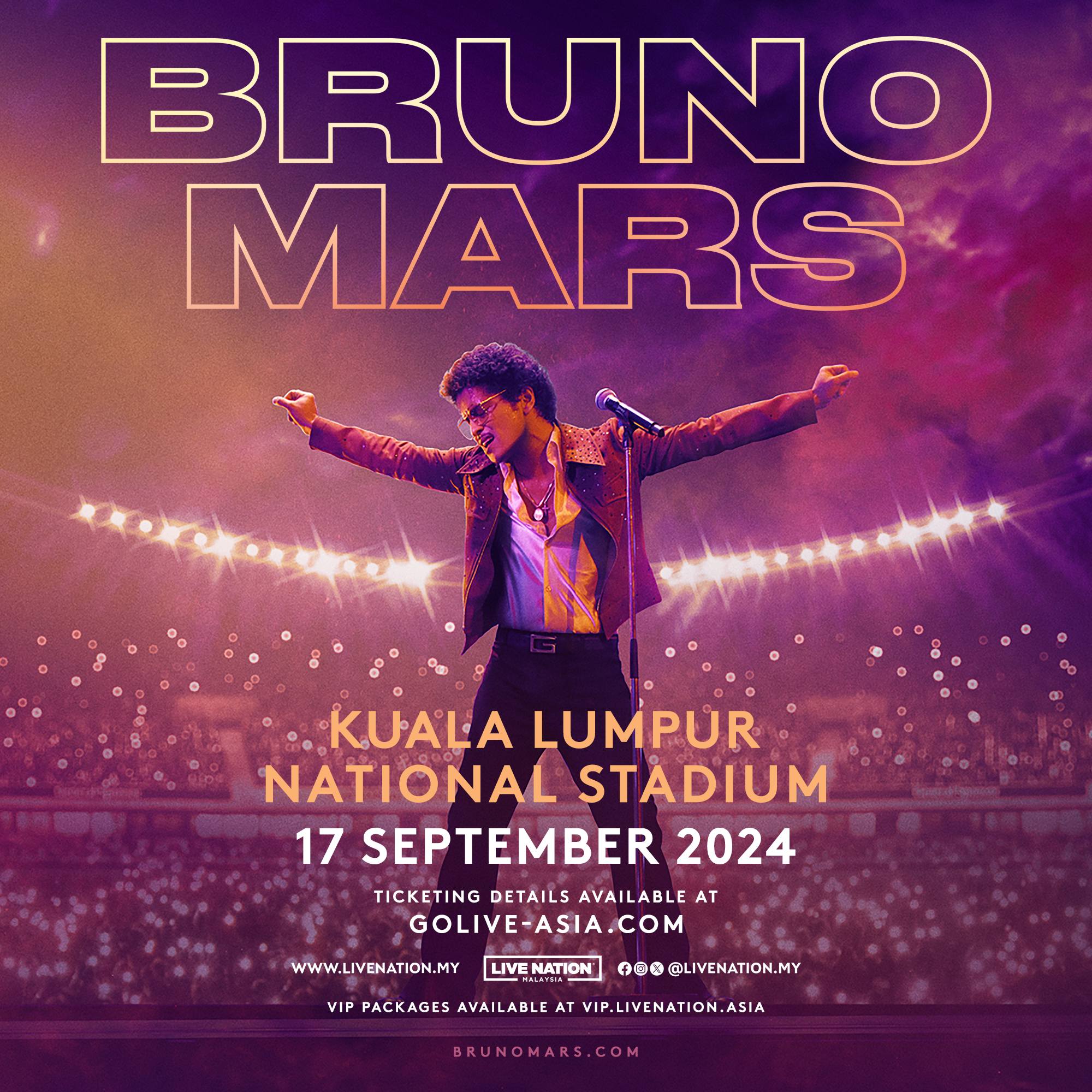 Bruno Mars KL concert guide Ticket prices, Malaysia setlist predictions