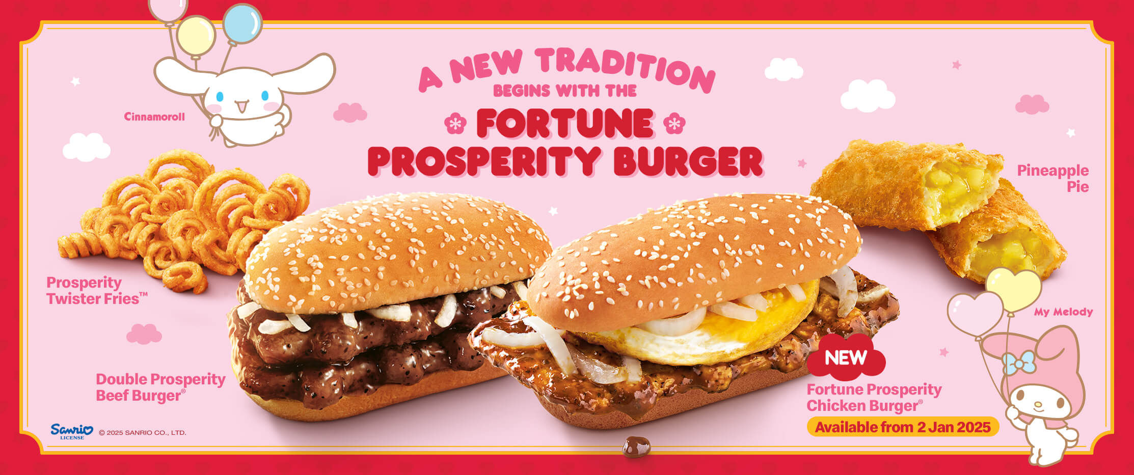 Mcdonalds Sanrio Singapore 2025 Prosperity Meal 2025 Cinnamoroll Melody