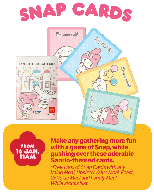 McDonald's Singapore Sanrio CNY 2025 snap cards