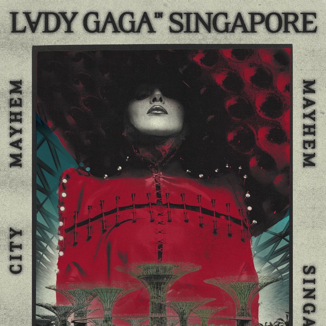 ミュージシャン Lady Gaga MAYHEM Vertical Signal LongTee Lion City Mayhem