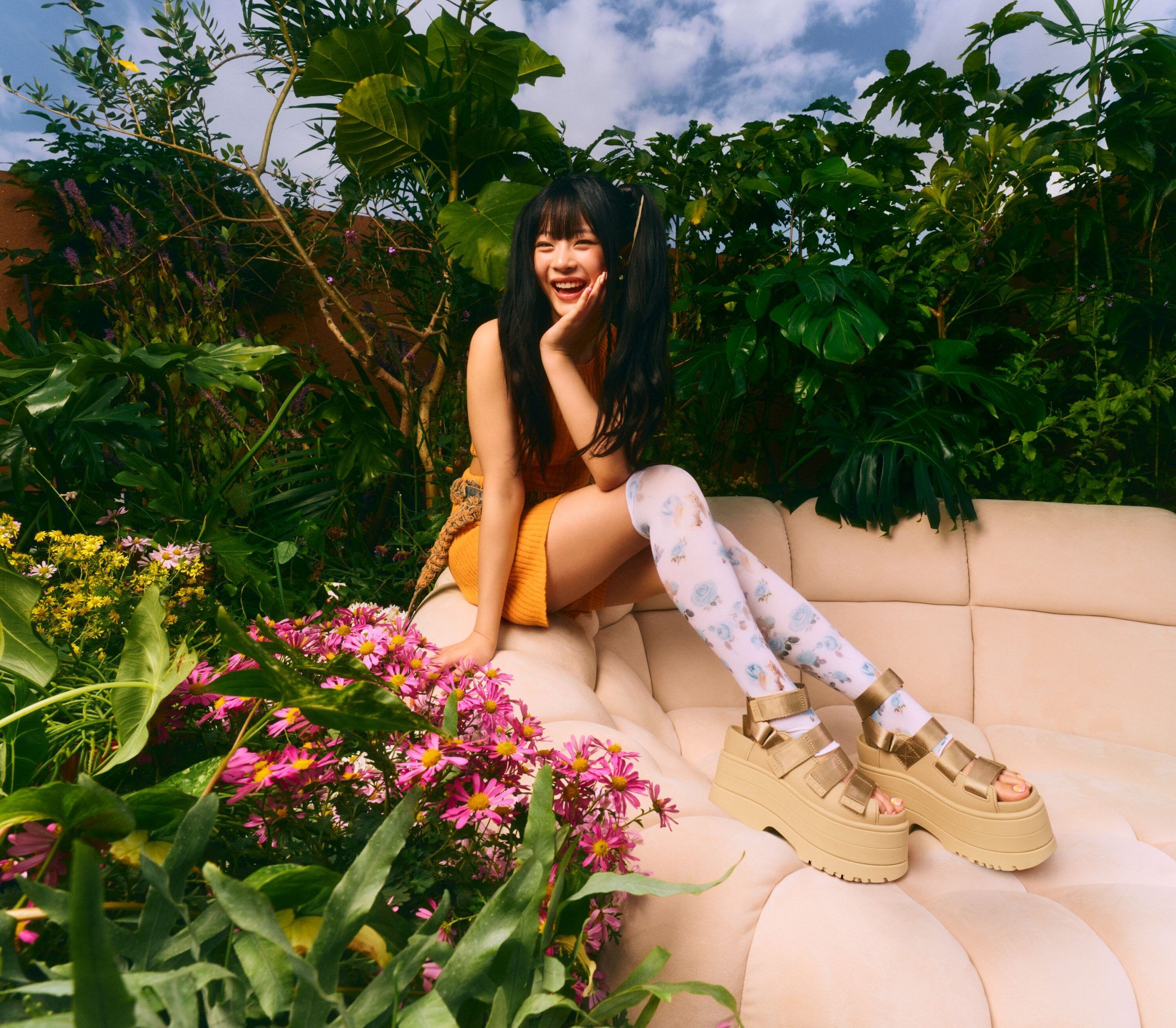 HANNI fronts the new UGG GoldenRise Sandal campaign as SS25