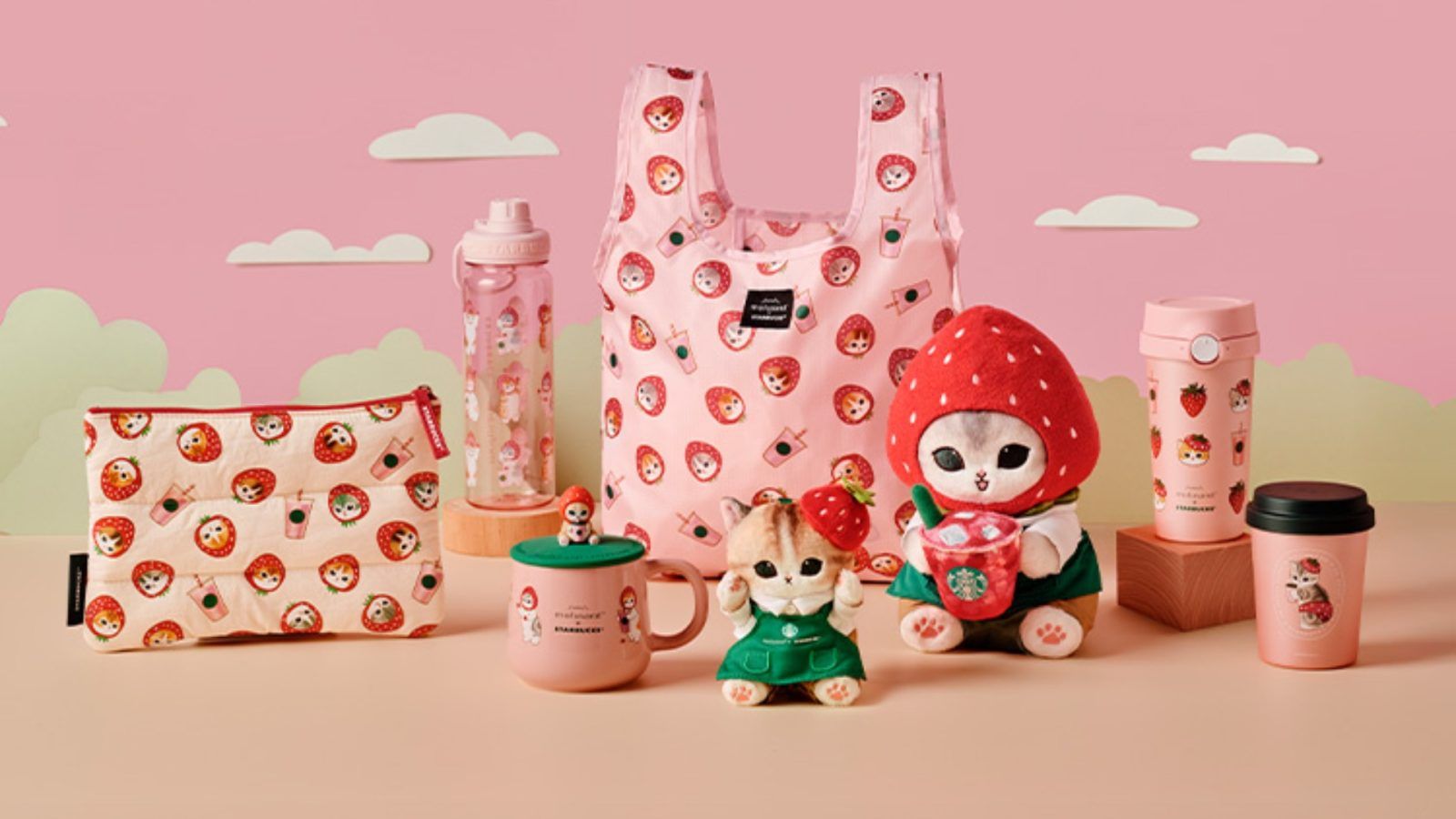 Starbucks x Mofusand Strawberry 2025 collaboration