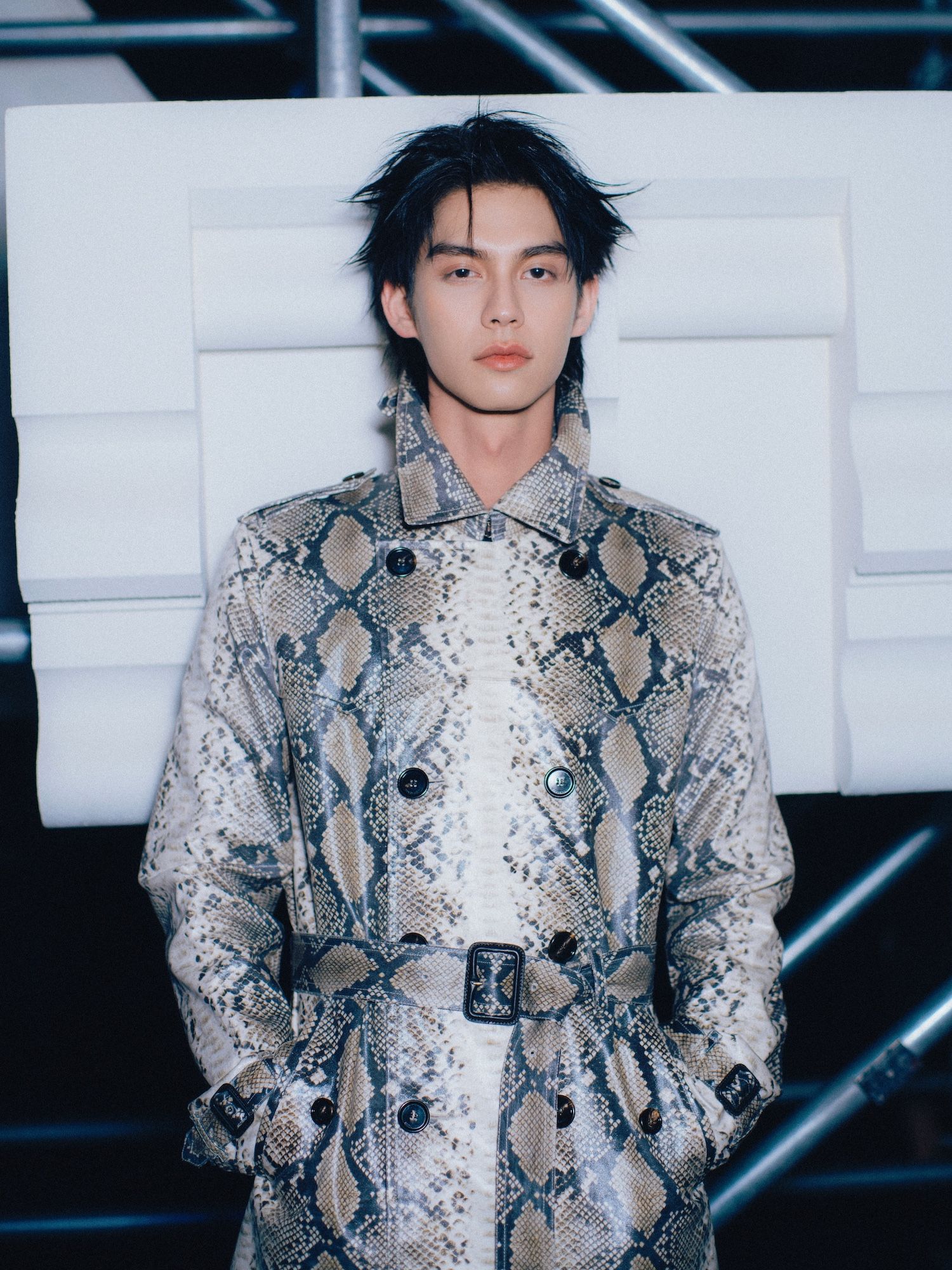 Bright Vachirawit Wore A Sexy Snakeskin Trench At Burberry's FW26 show