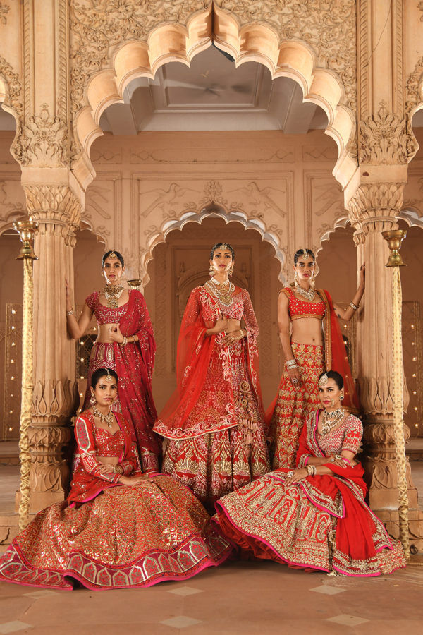 Bridal Wear Red Colour Heavy Sequence Worked Georgette Designer Lehenga  Choli – Kaleendi