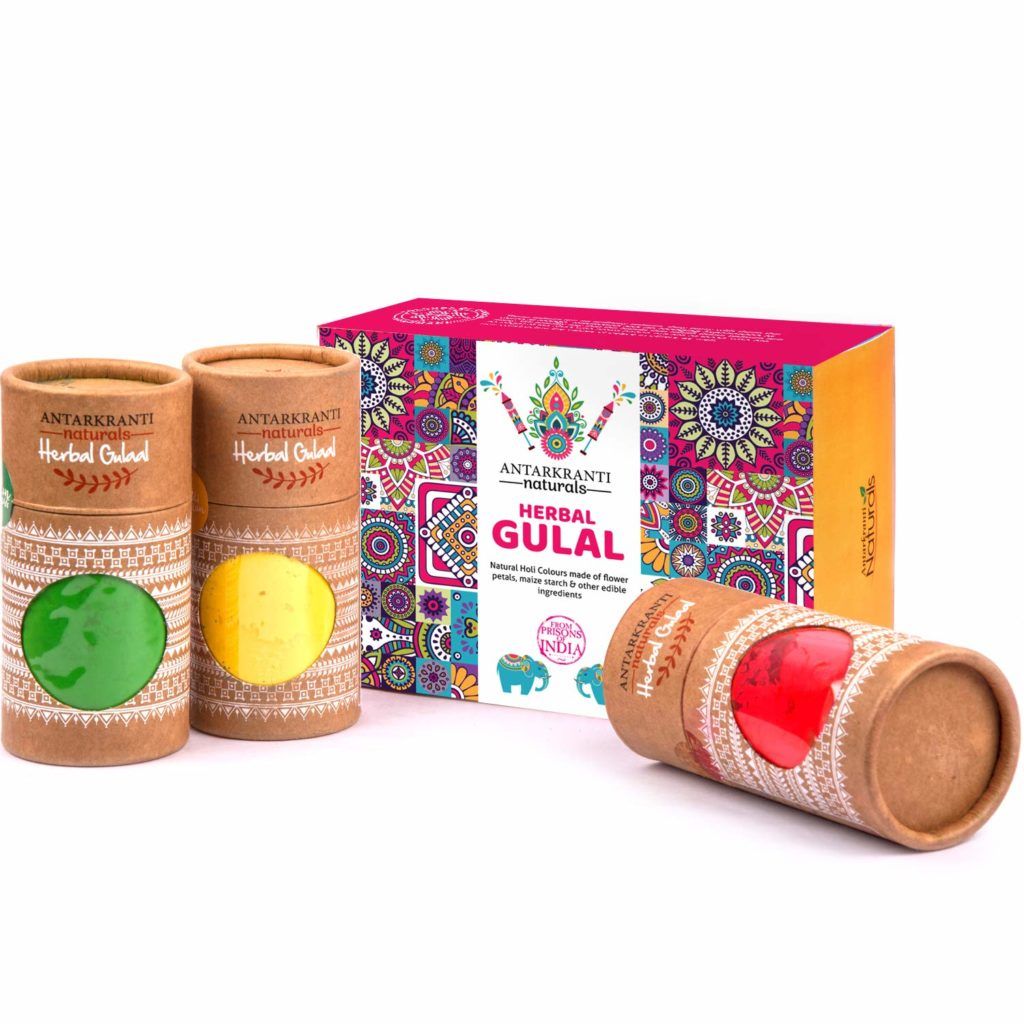 Ascension Holi Gift Hamper Pack of 2 Natural Herbal Gulal Holi Colour Skin  Friendly 100g Each with 111 Magic Balloon & Thandai Powder Badam Pista  Elaichi 100G -