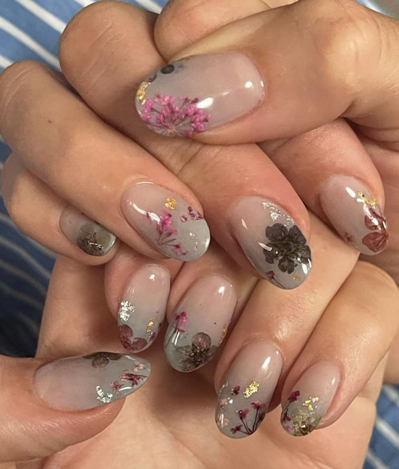 Pressed Flower Nail Art Designs You Need Courtesy Of Blake Lively