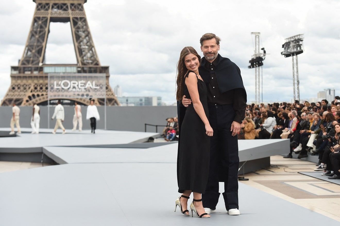 Nikolaj Coster-Waldau (R) and his daughter Fillippa Coster-Waldau