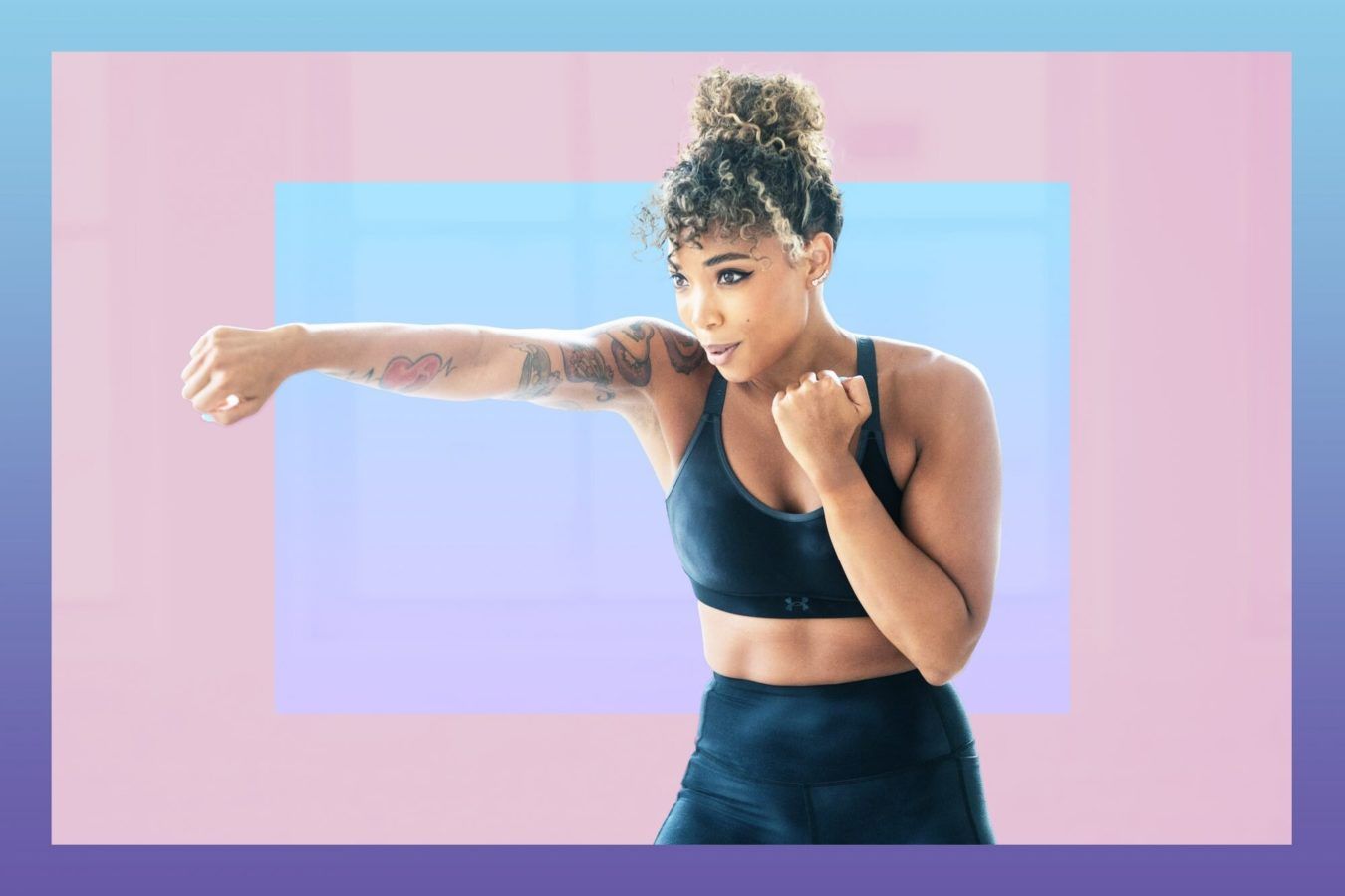 Light your shoulders on fire with this 15-minute strength and boxing workout from SWEAT’s Monica Jones