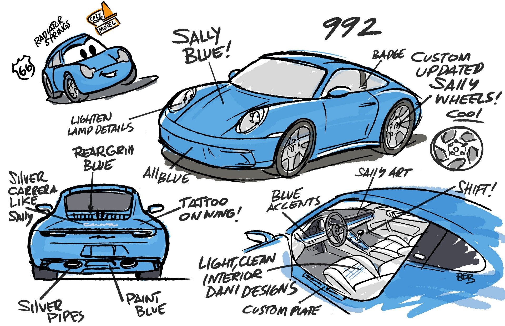 Porsche, Pixar are building a real-life 'Sally' from Cars for charity