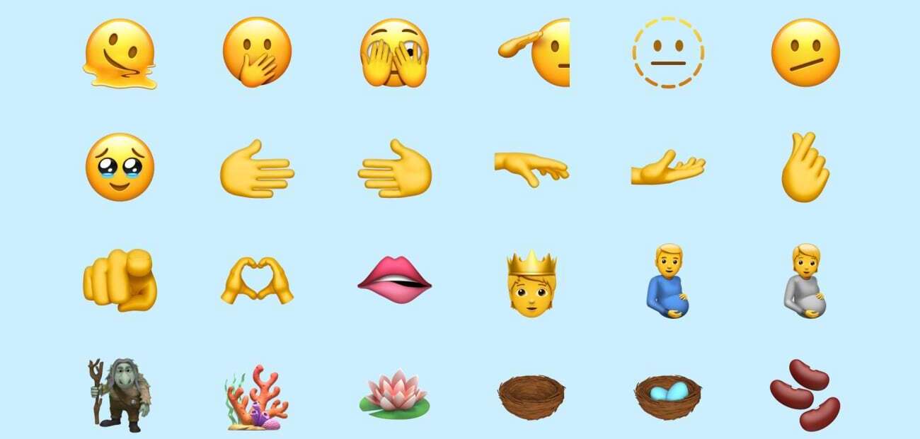 What new emojis are available on Apple's iOS 15.4?