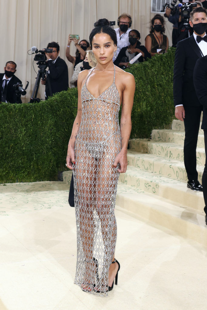 Kate Moss's Iconic Sheer Slip Dress- Metallic sheer slip dress