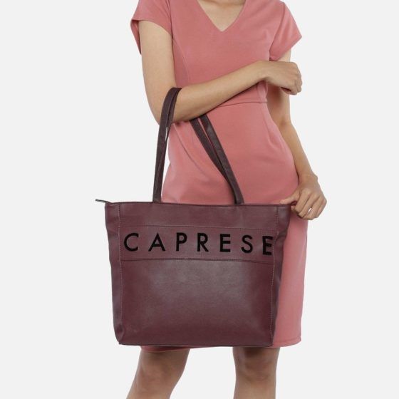 Buy Caprese Enora Green Printed Small Tote Handbag Online At Best