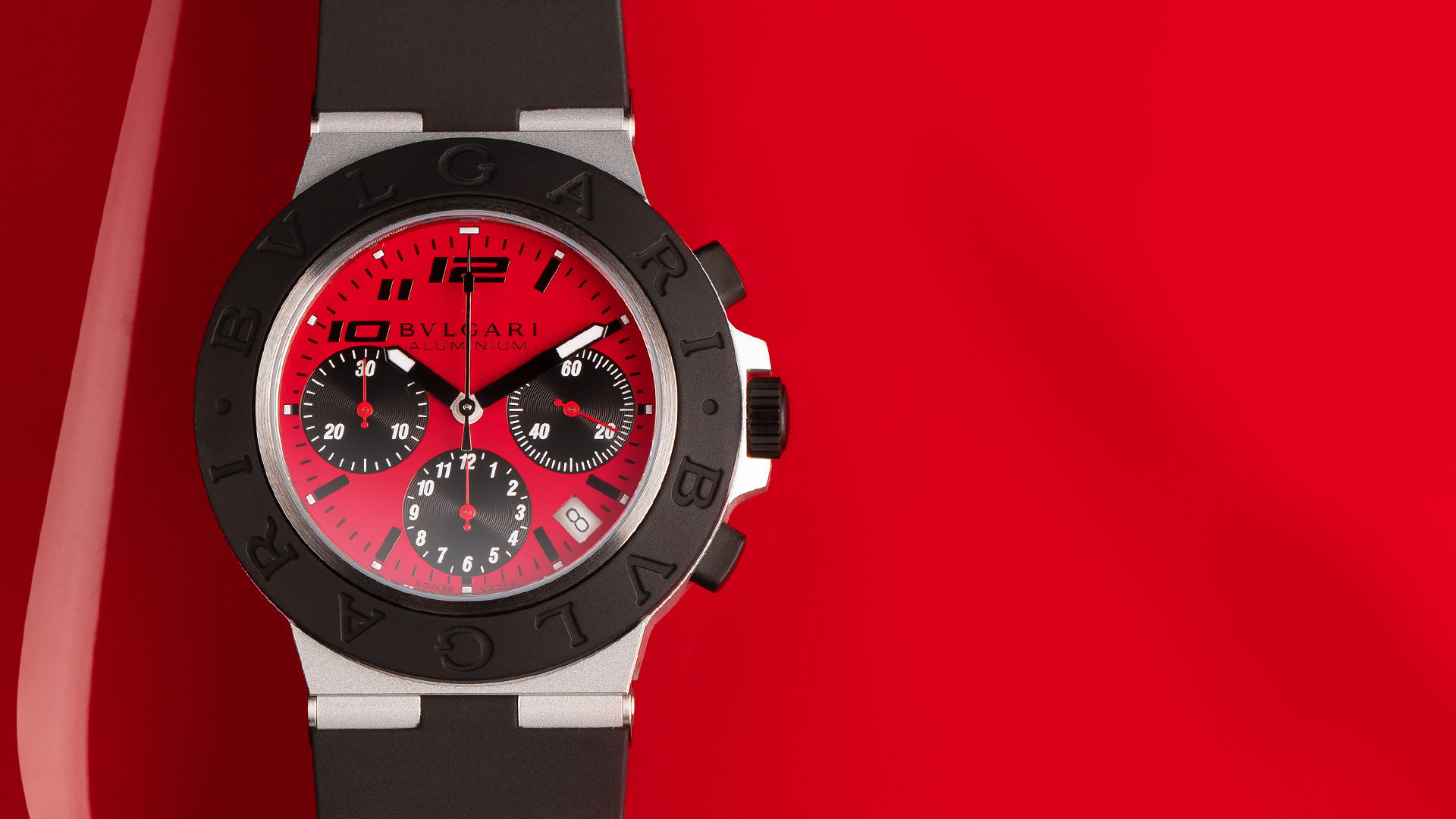 Ducati and Bvlgari debut a 'Rosso Red' Italian Aluminium chronograph