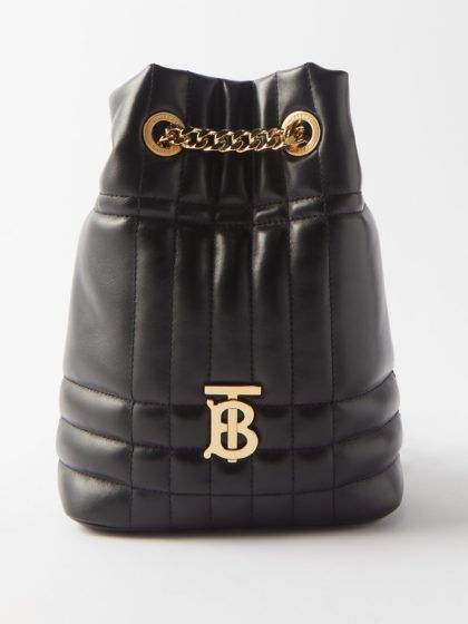 Burberry Lola quilted-leather drawstring backpack