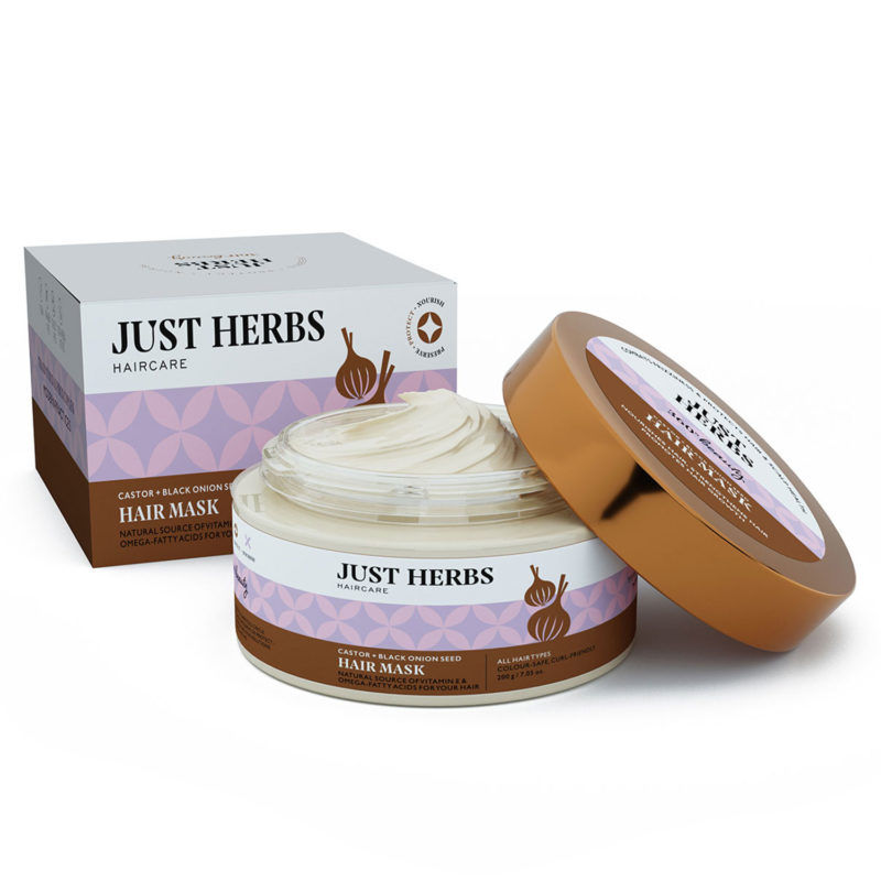JustHerbs Castor & Black Onion Seed Hair Mask 