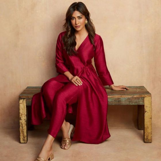 Luxury V-neck Anarkali Gown Kurti Pant Dupatta Indian Diwali Dress Wom –  MD-Club