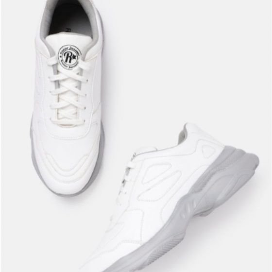 H&M Unisex Lace Up Sneakers In White Sneakers - Fancy Soles