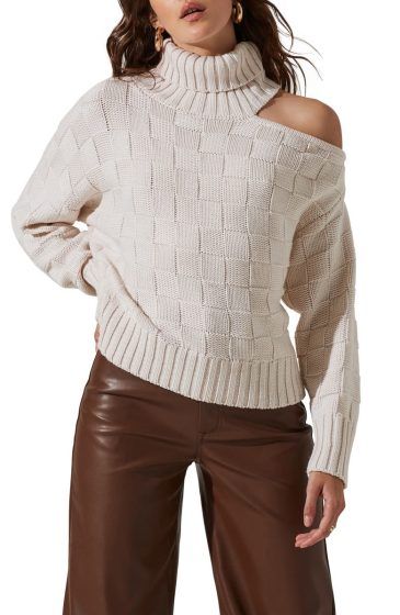 Fashion Look Featuring Caslon Turtleneck Sweaters and Sole