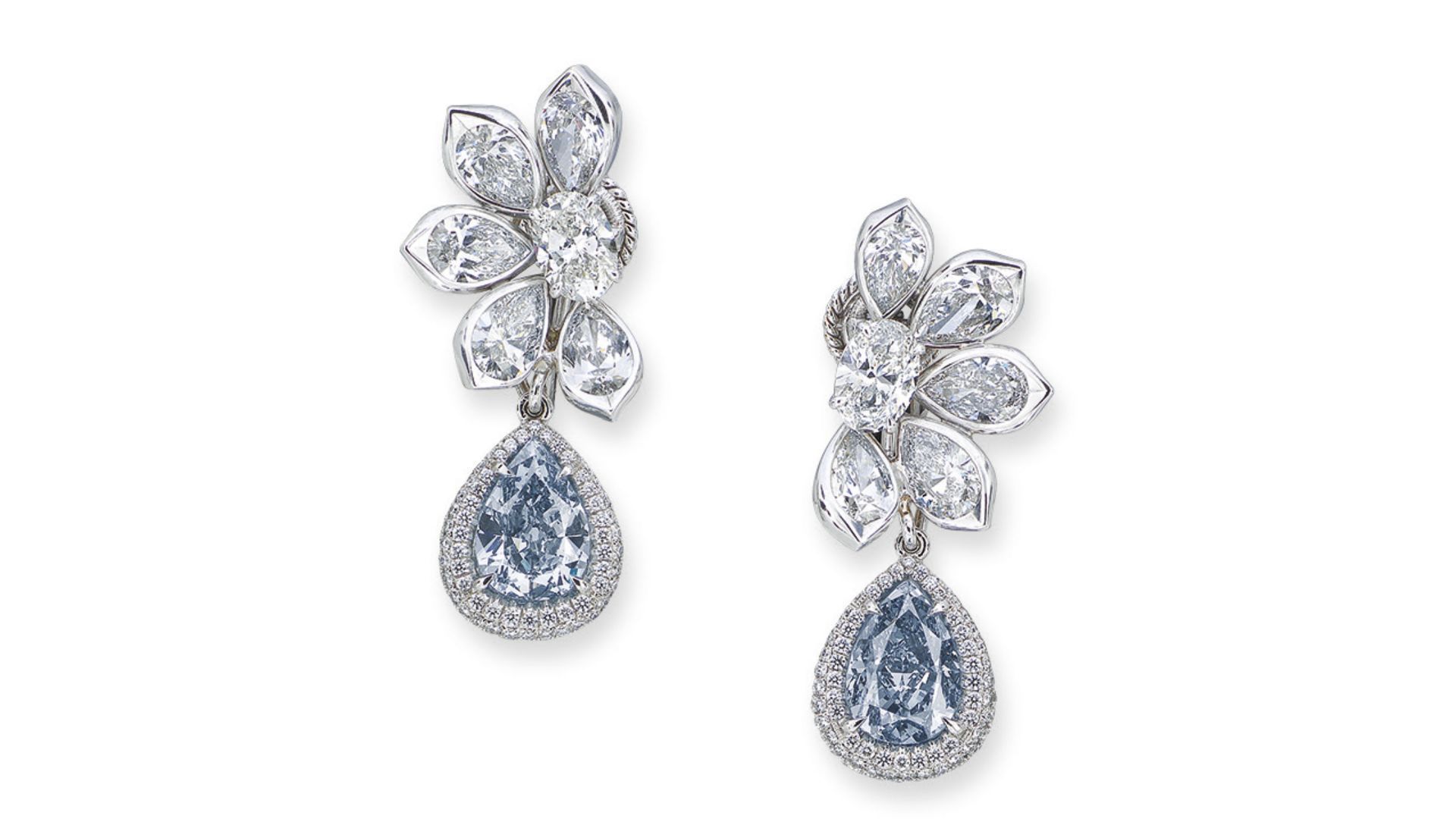 Expensive earrings - Fancy Blue diamond
