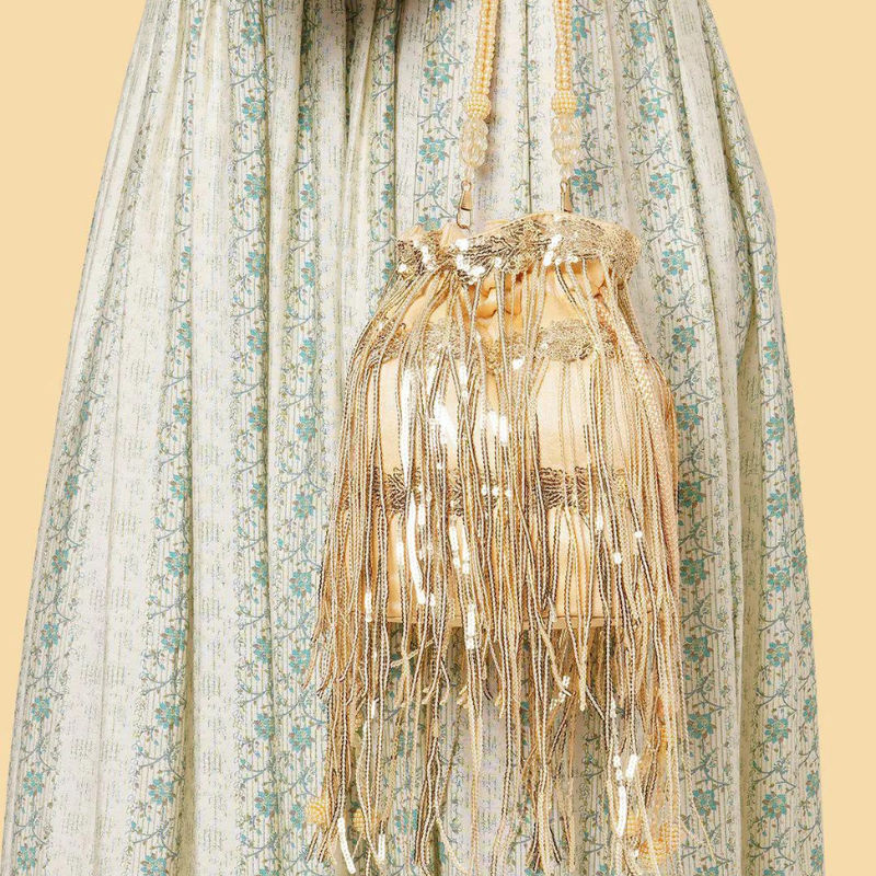 ASOS EDITION extreme fringe bag with natural handle