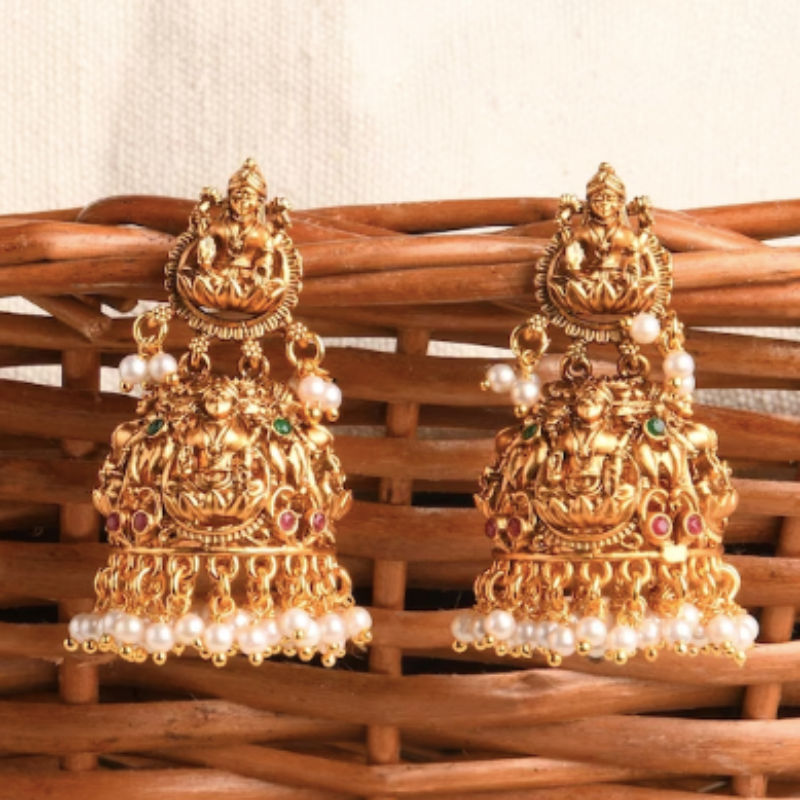 Buy Antico Traditional Ethnic Pearl Studded Gold Platted Oxidized Jhumka  Jhumki Earrings for Girls and Women (4K-306 MOTI ) Online at Best Prices in  India - JioMart.