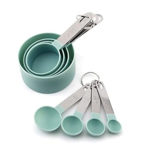 Measuring Cups & Spoons Set, Heavy Duty Metal Measuring Set For Cooking And  Baking, Stainless Steel Measuring Cup And Measuring Spoon, Etched Markings  & Removable Clasp 