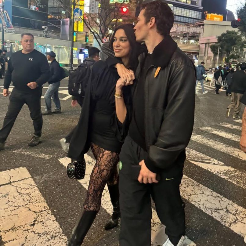 Dua Lipa and Callum Turner in Albania